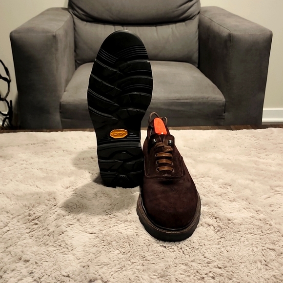 Men's Giorgio Armani Brown Suede Oxfords (Excellent Condition) Size 12 - Picture 3 of 4